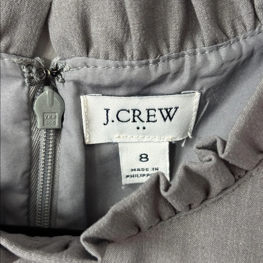 J. Crew Gray Ruffle-Sleeve Mini Dress size 8